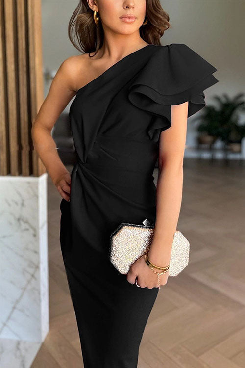 Abigail | One-Shoulder Slit Evening Dress