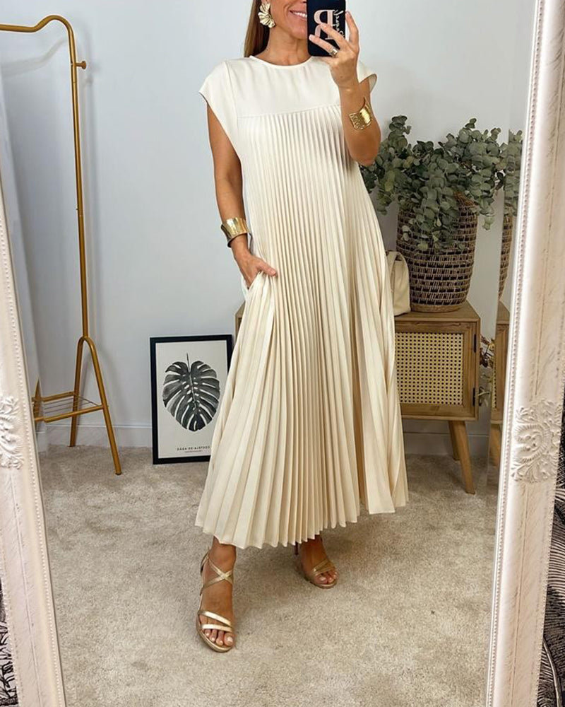 Kaitlyn | Elegant Soft Pleated Maxi Dress