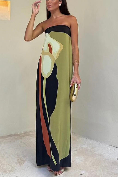 Angela | Stylish Elegant Strapless Maxi Dress