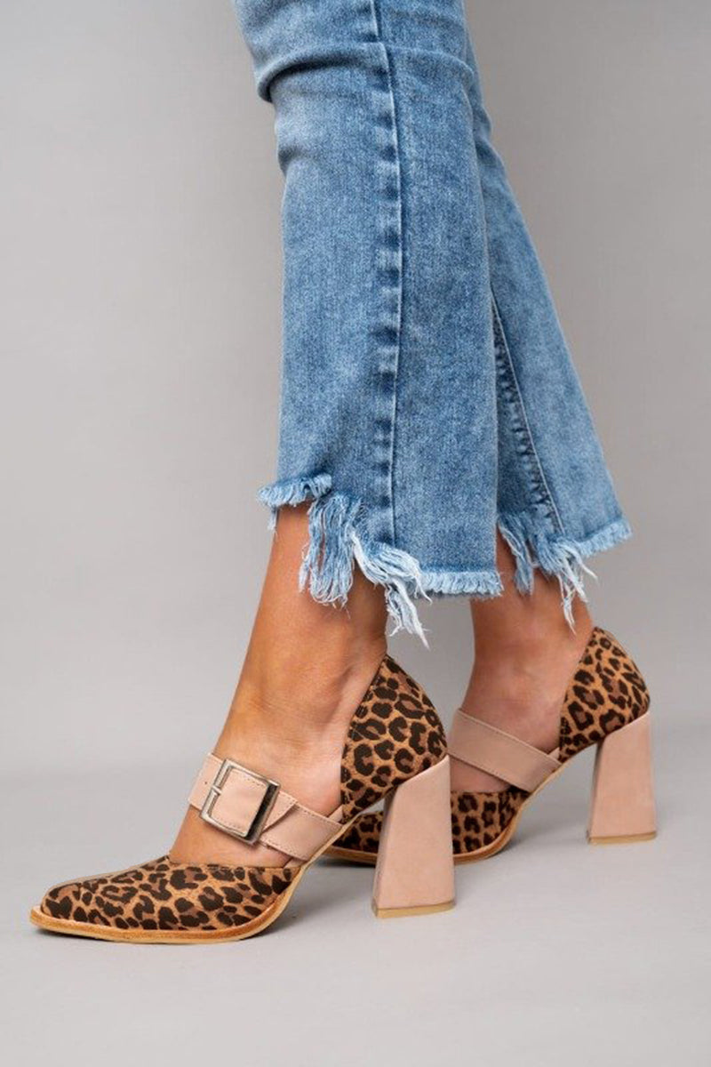 Diana | Chic Leopard Print Buckled Heels