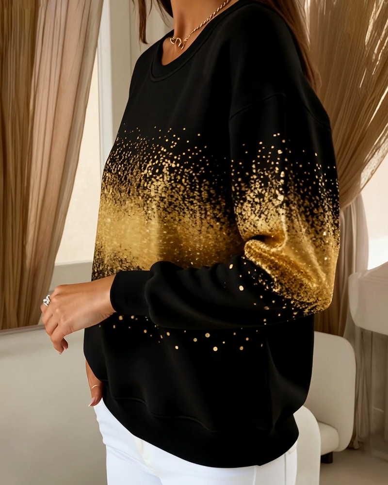 Trendy Gradient Round Neck Sweatshirt