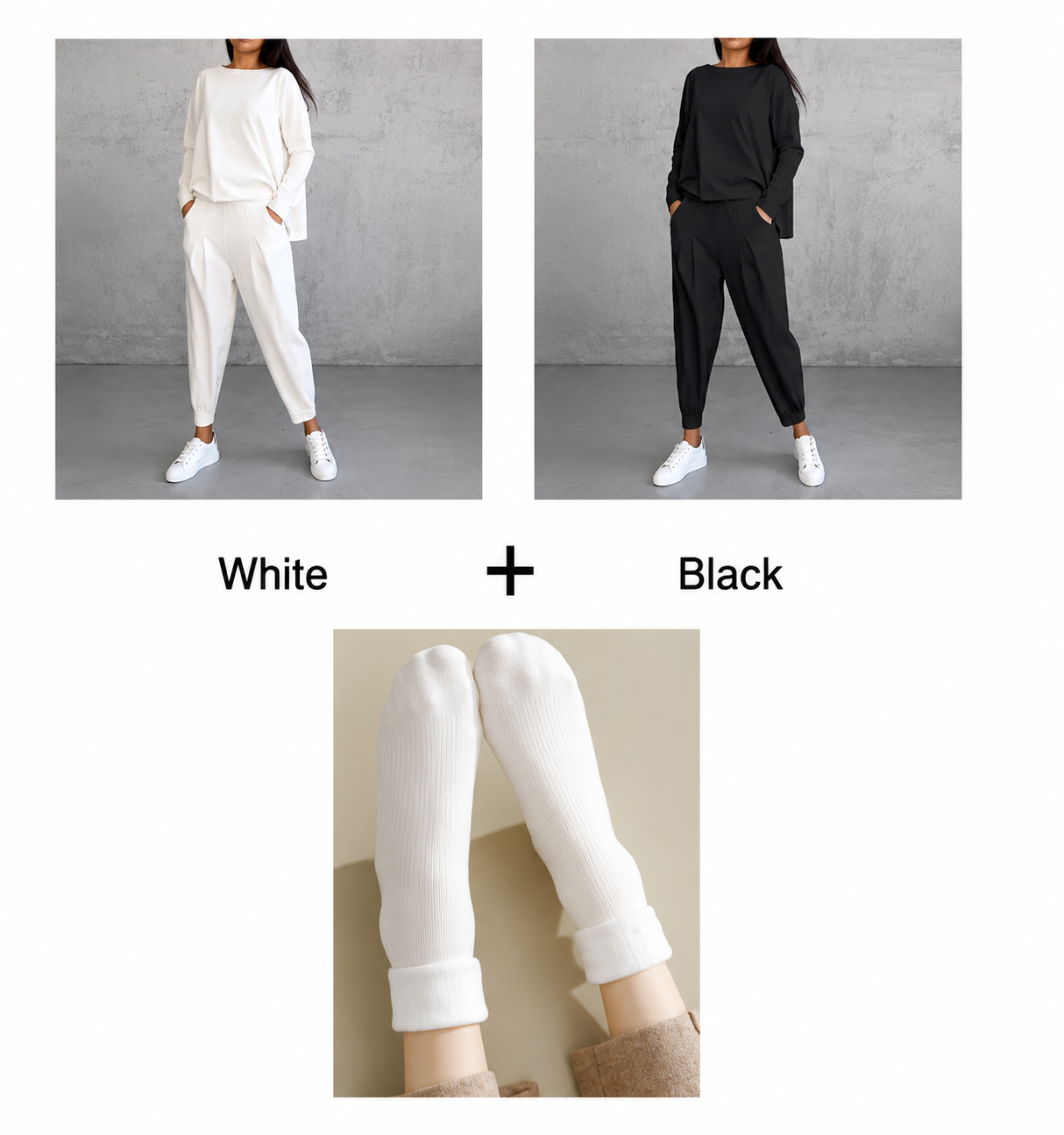 Mode, Leisure Long Sleeve Round Neck & Pants 2-Piece Set