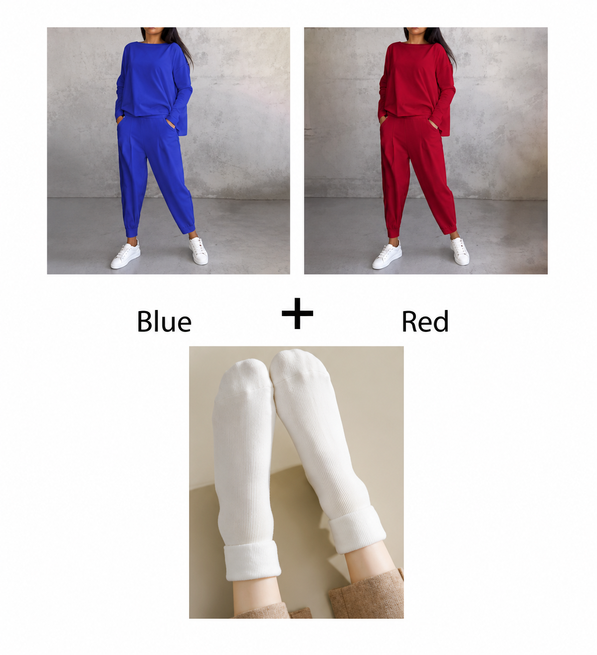 Mode, Leisure Long Sleeve Round Neck & Pants 2-Piece Set