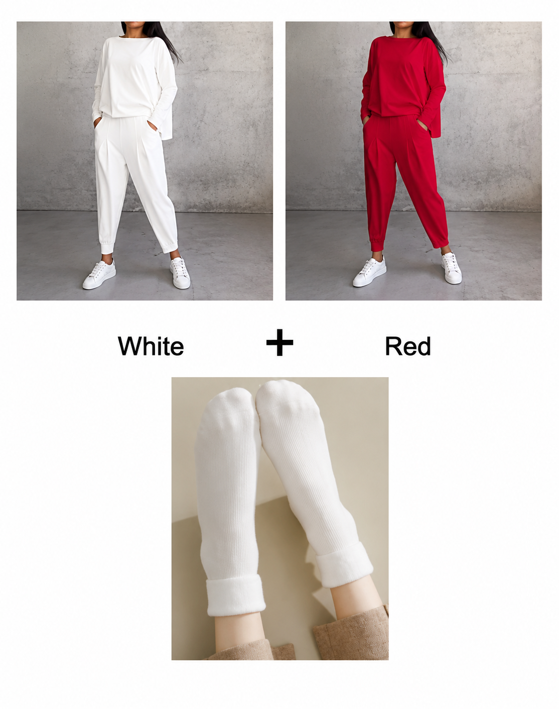 Mode, Leisure Long Sleeve Round Neck & Pants 2-Piece Set