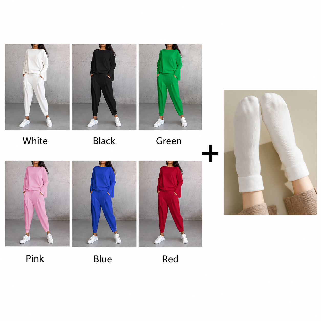 Mode, Leisure Long Sleeve Round Neck & Pants 2-Piece Set