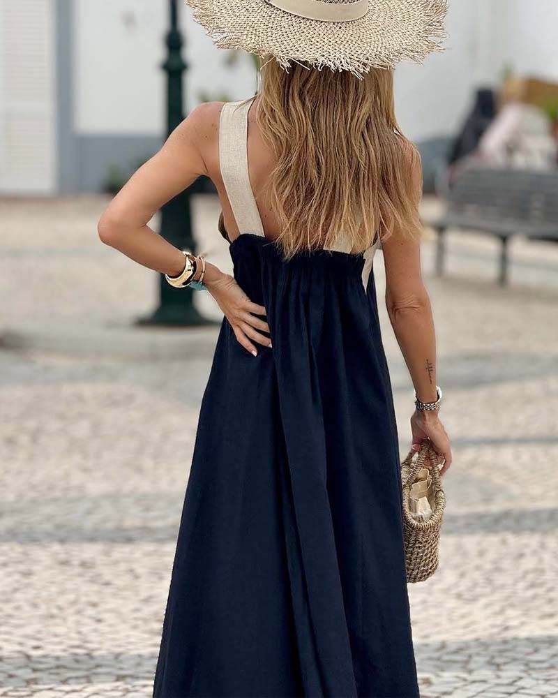 Emma | Chic Cross-Back Maxi Dress
