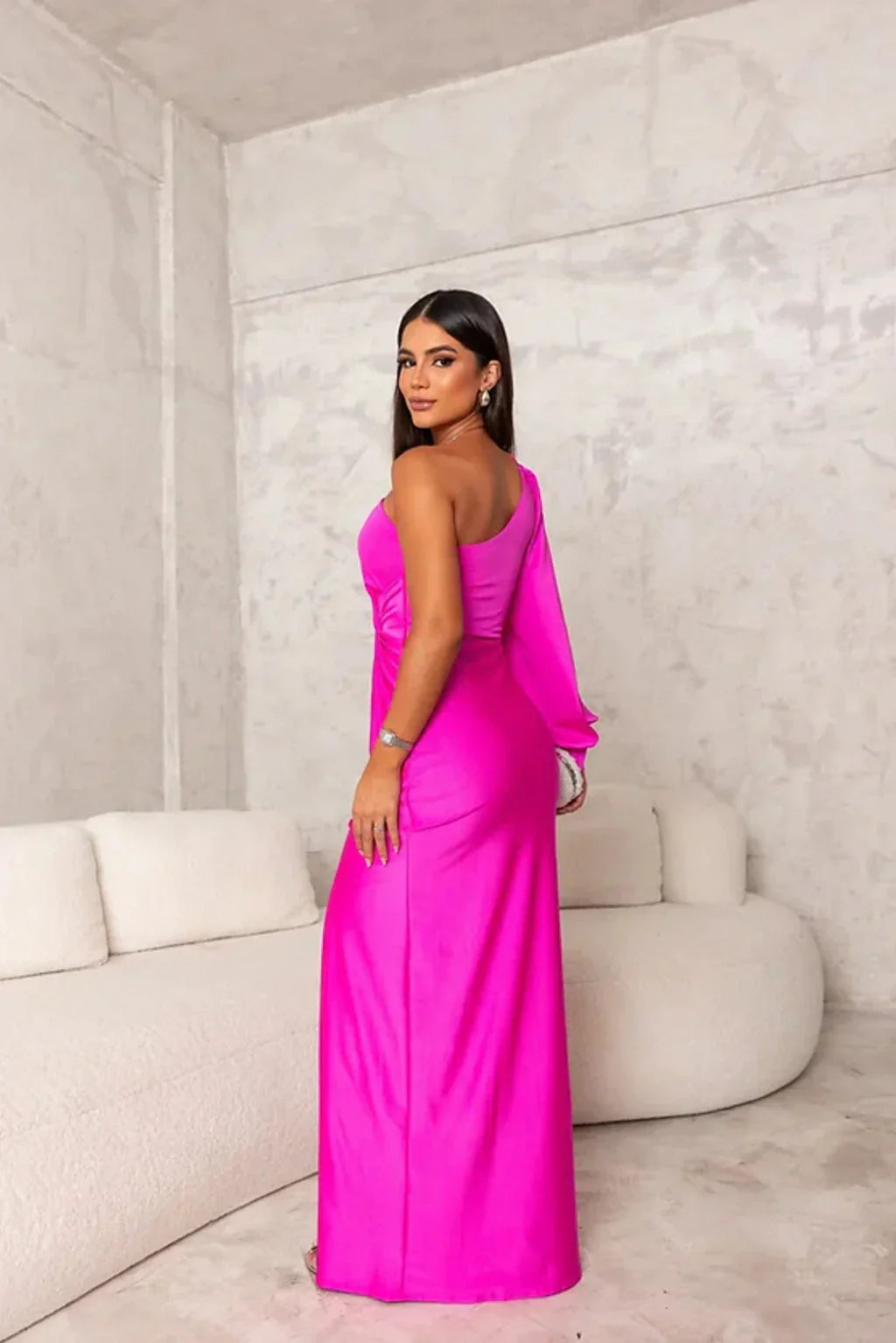 Alexa | One Shoulder Draped Maxi Dress
