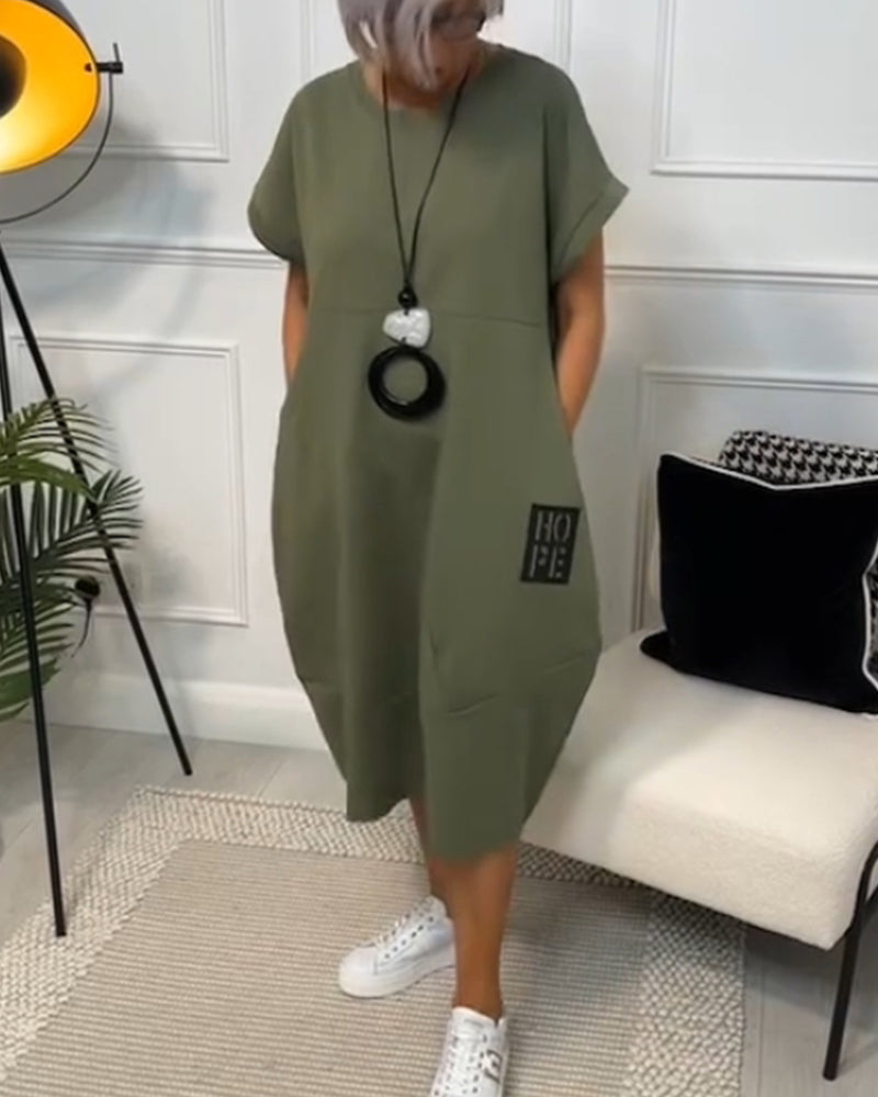 Simple Casual Kaftan with Short Sleeves