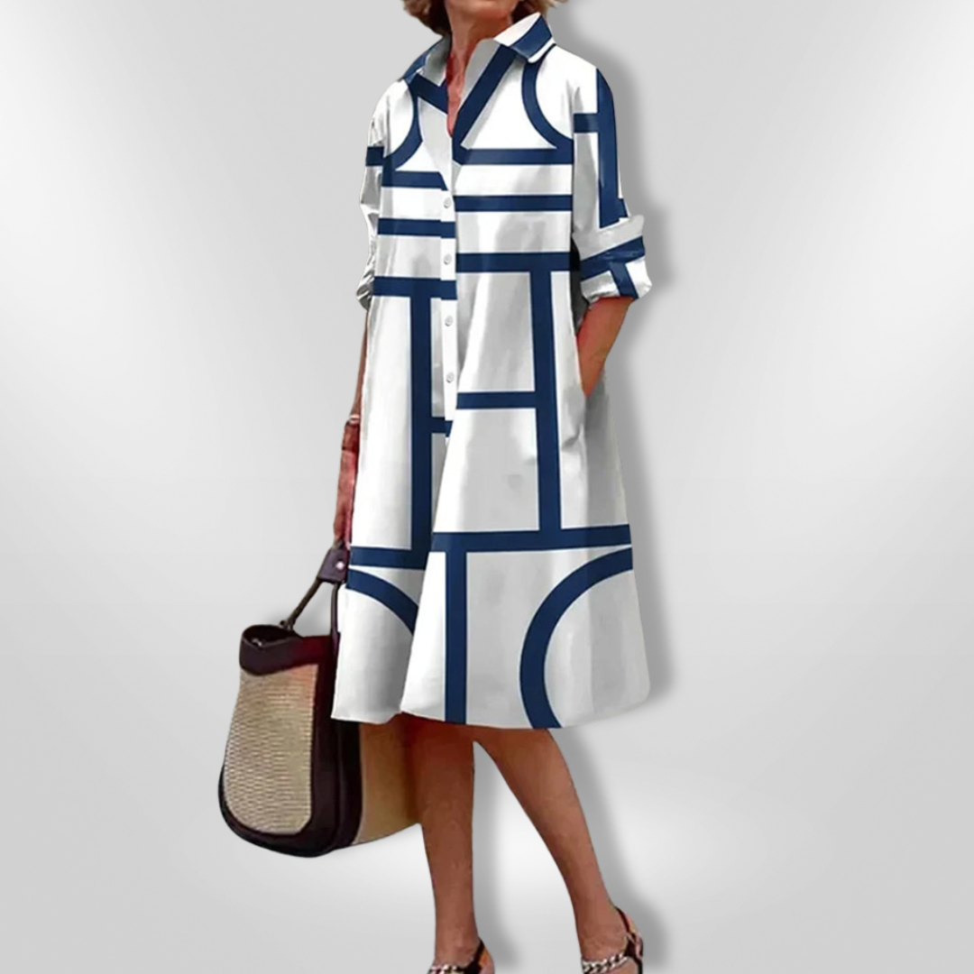 Sydney | Modern Geometric Print Dress
