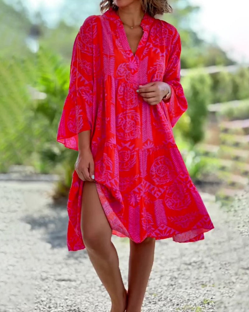 Donna | Crimson Breeze Shift Dress