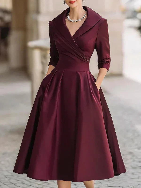 Gabriella | Elegant Midi Dress with Refined Details and Practical Pockets
