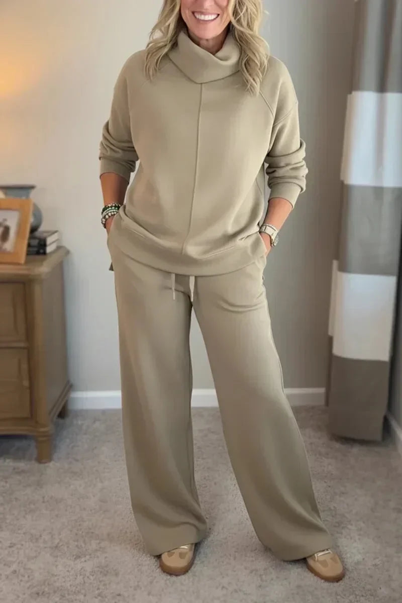 Thalia Cozy Two Piece Turtleneck Travel Set
