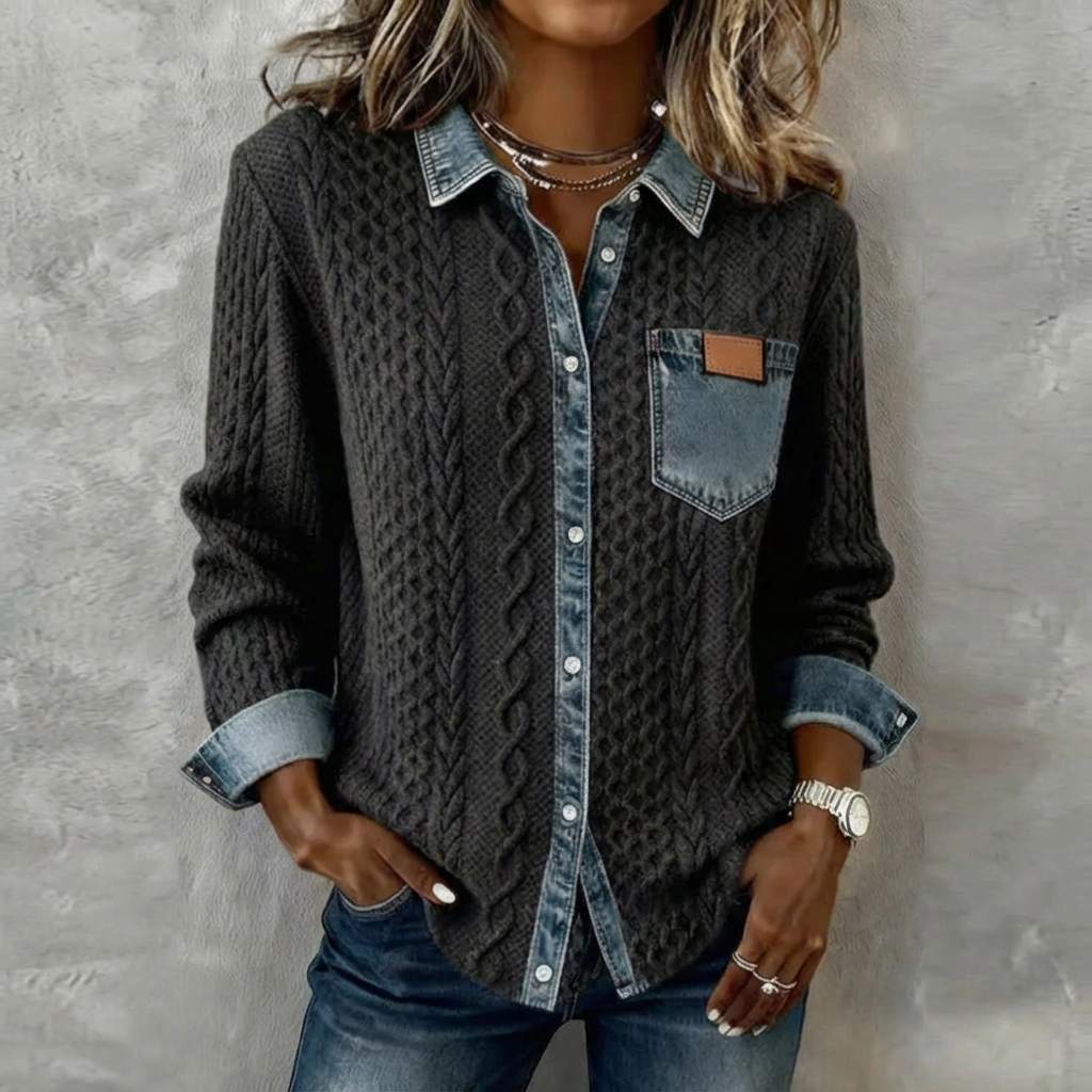 Brianna | Patchwork Denim Shirt