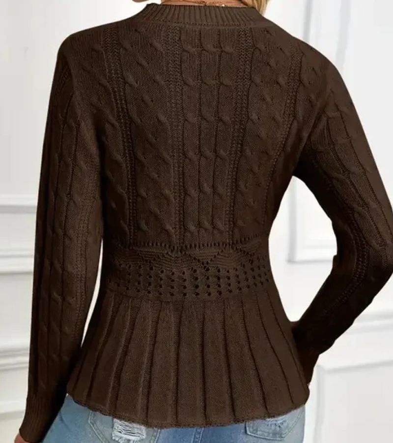 Ornella | Thick Knit Sweater with Peplum Hem