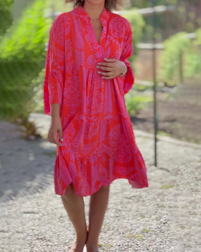 Donna | Crimson Breeze Shift Dress