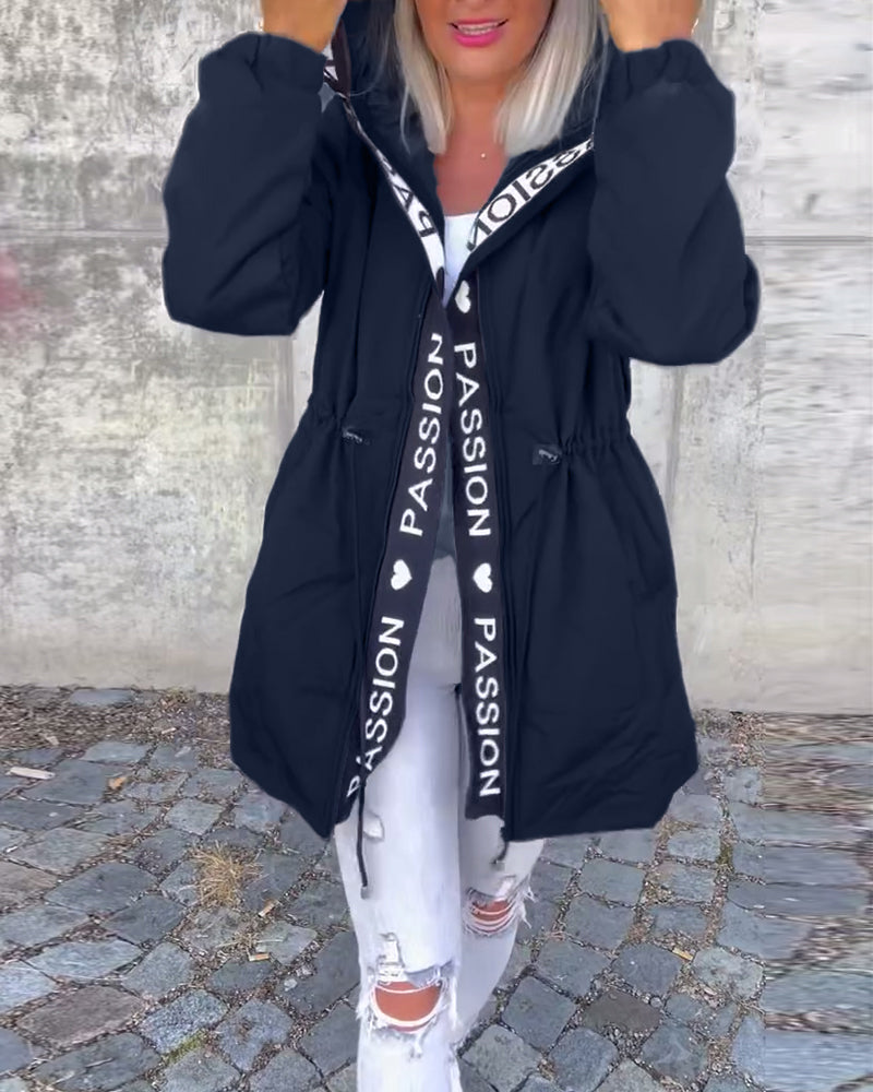 Black hoodie with "Passionš¤" print