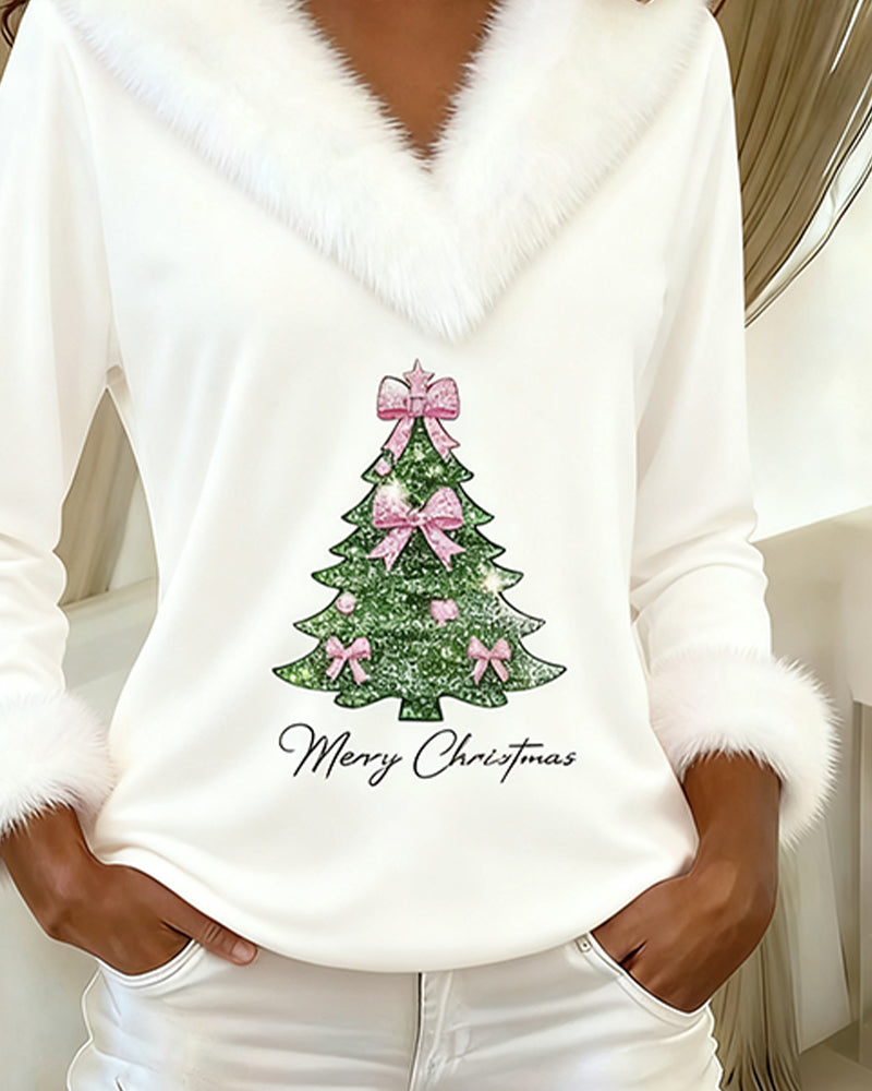 Top Grand Fur Print Christmas