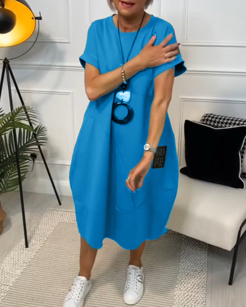 Simple Casual Kaftan with Short Sleeves
