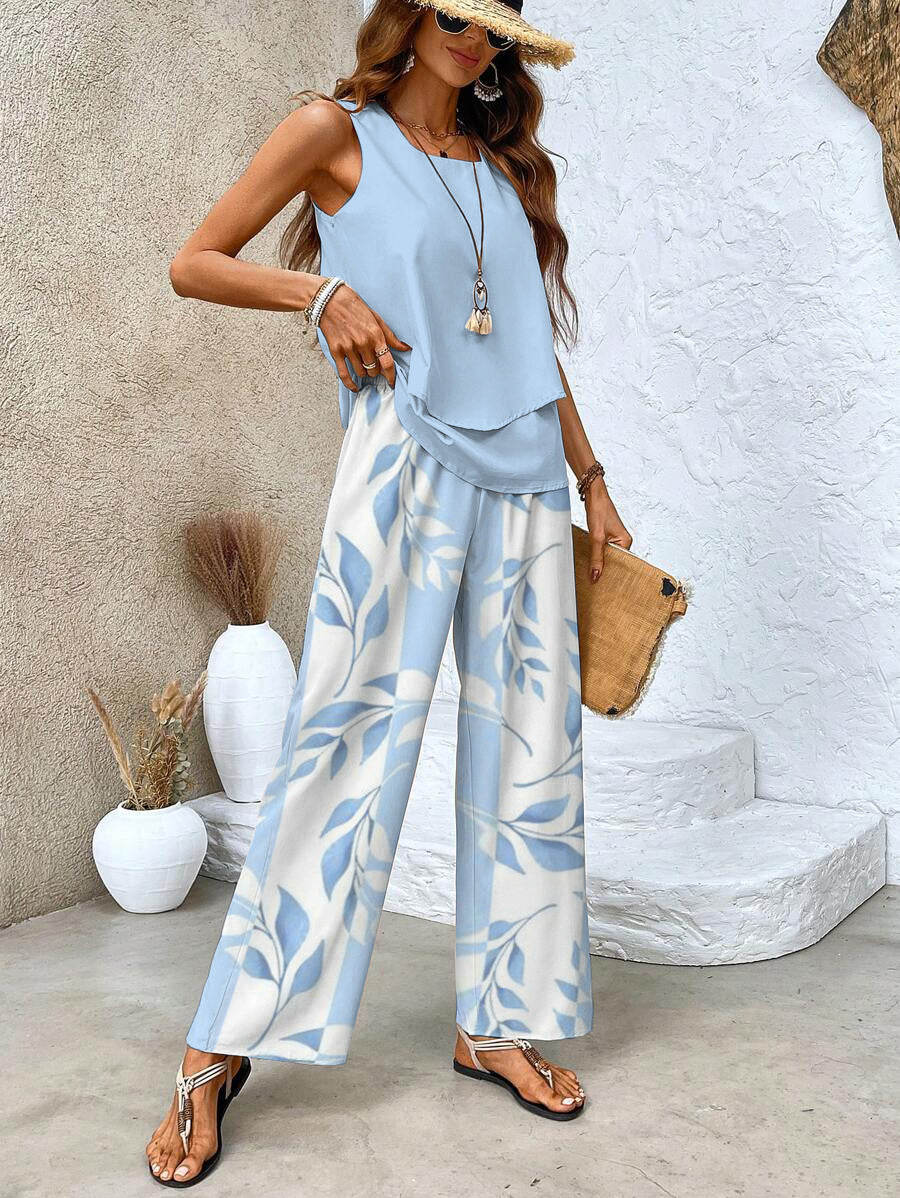 Alba | Stylish Floral Top and Trouser Set