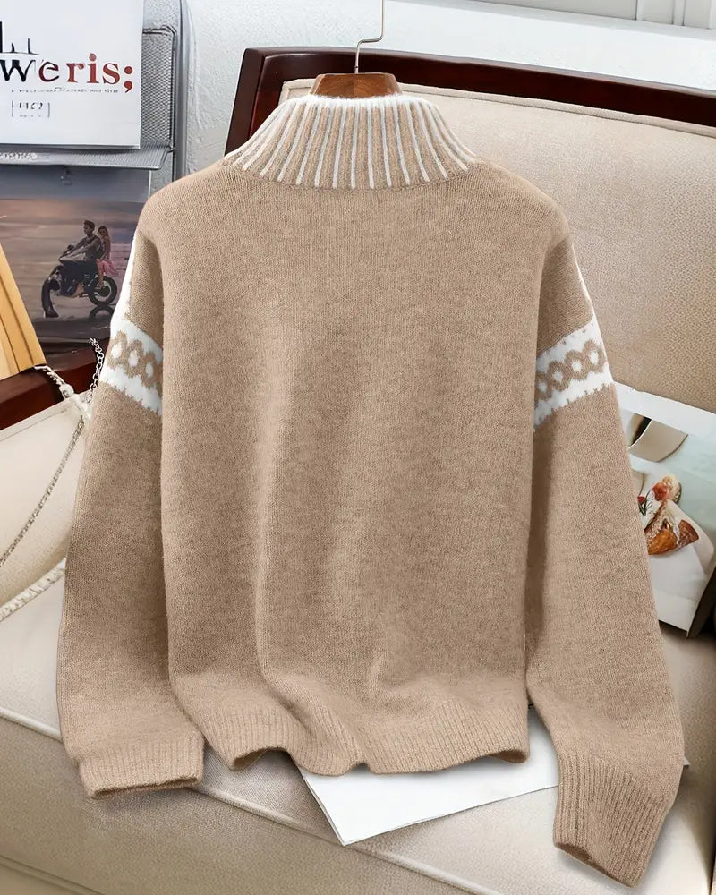Contrast Printed Sweater