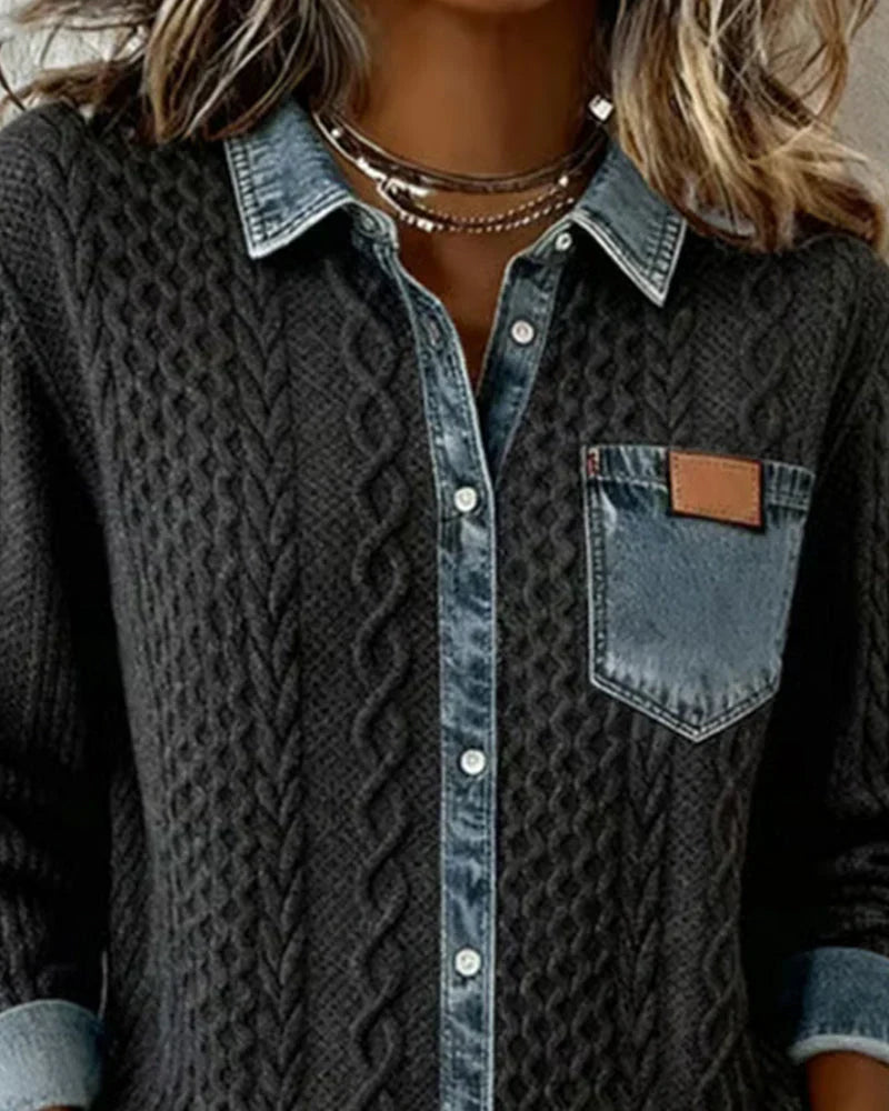 Brianna | Patchwork Denim Shirt