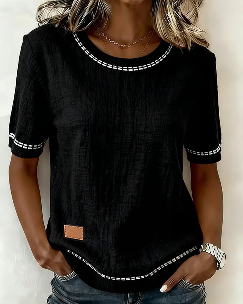 Top Round Neck Short Sleeves