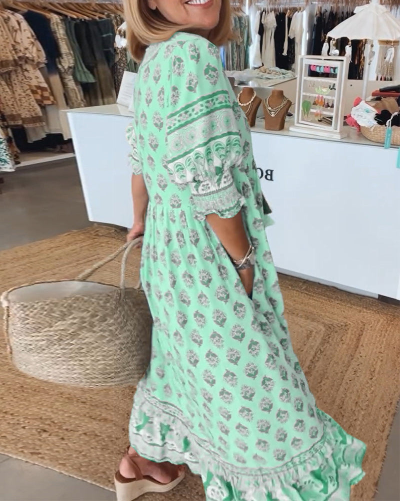 Audrey | Stylish Bohemian Floral Dress
