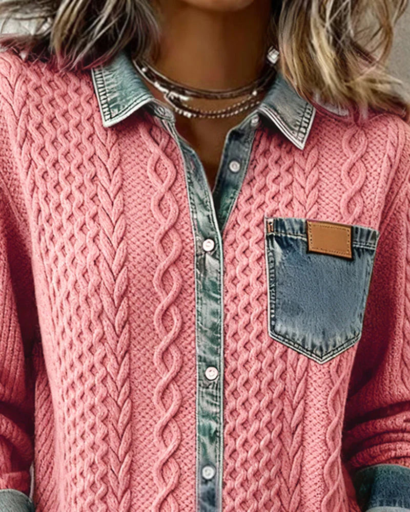 Brianna | Patchwork Denim Shirt