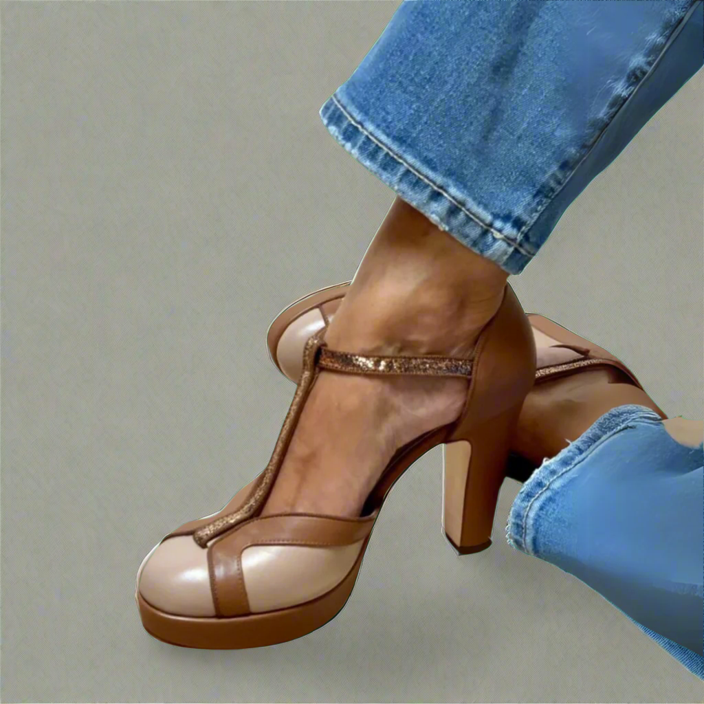 Addison | Stylish T-Strap High Heels