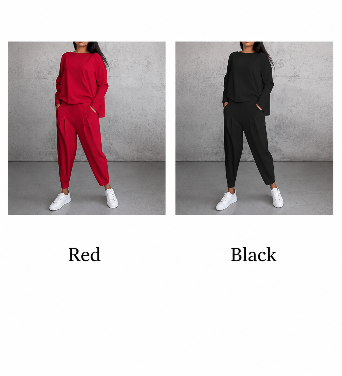 Mode, Leisure Long Sleeve Round Neck & Pants 2-Piece Set