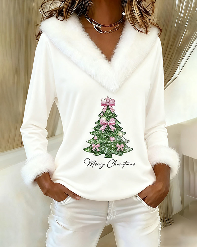 Top Grand Fur Print Christmas