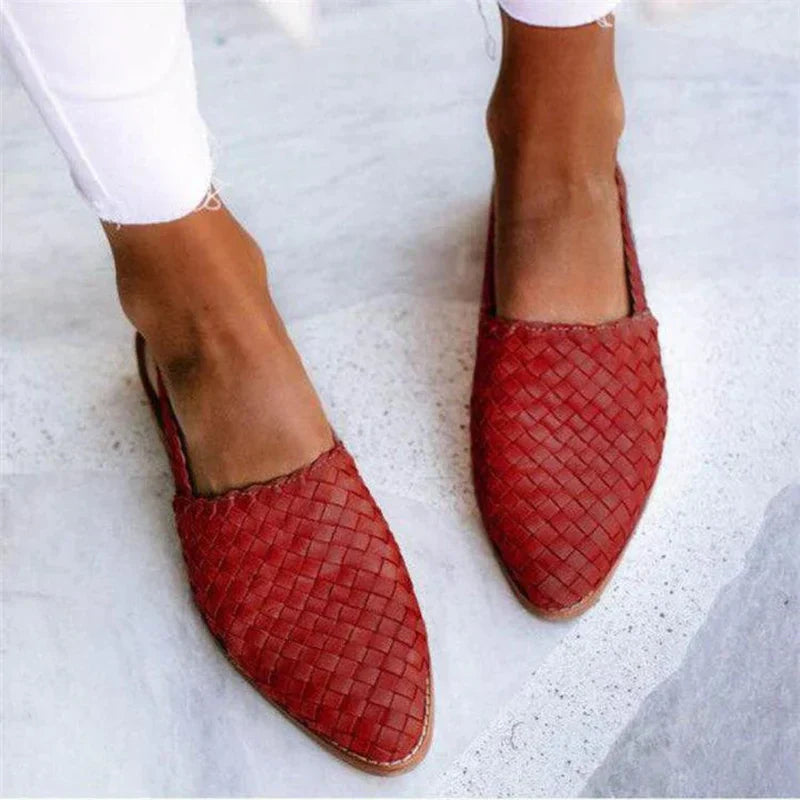 Cleo | Stylish Woven Slip-On Flats