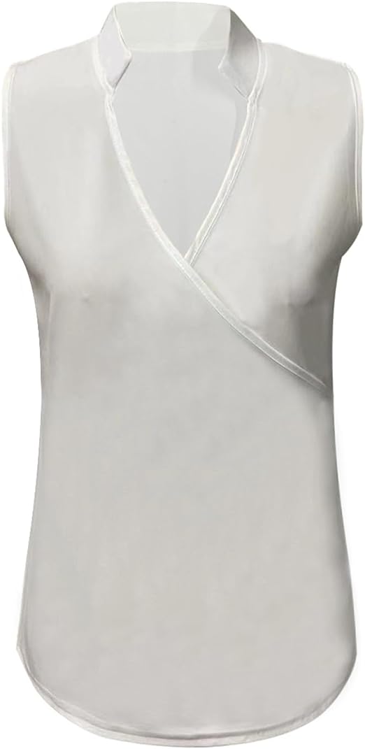 Caroline | Sleek Satin Wrap Sleeveless Top