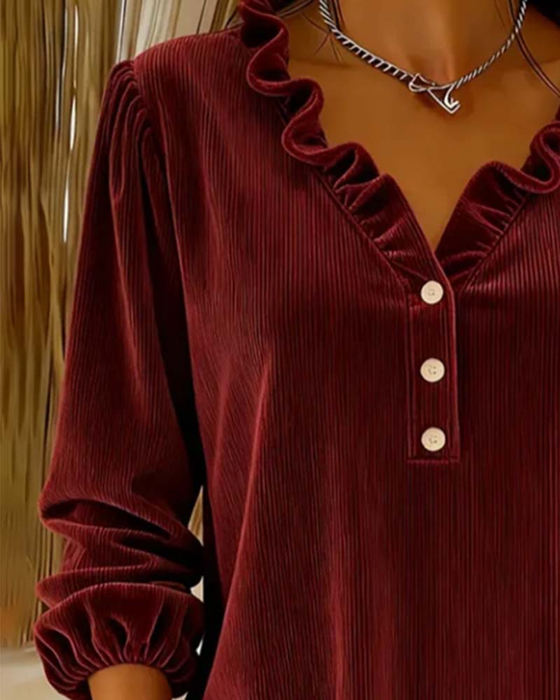 Solid Color Puff Sleeve Top