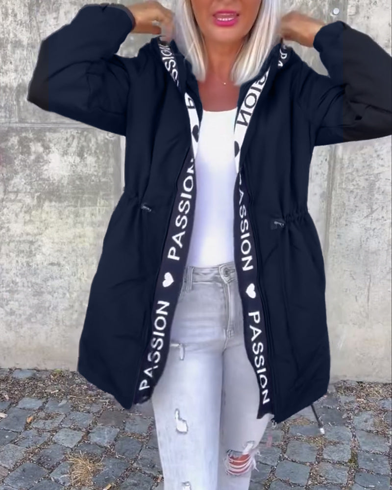 Black hoodie with "Passionš¤" print