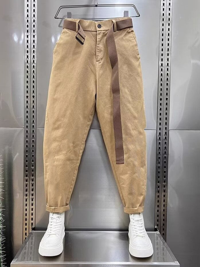 Aidan | Classic Black Belted Pants
