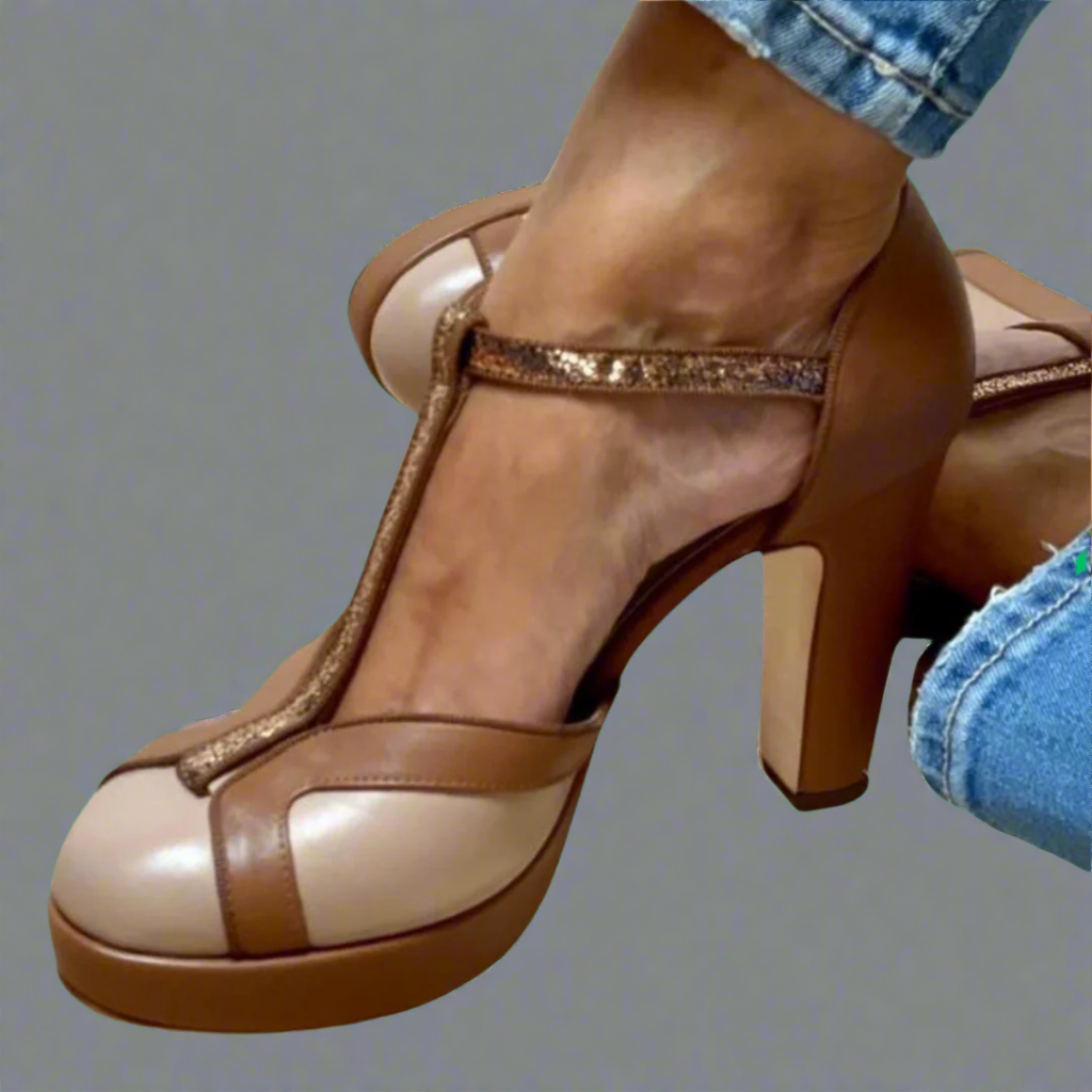 Addison | Stylish T-Strap High Heels
