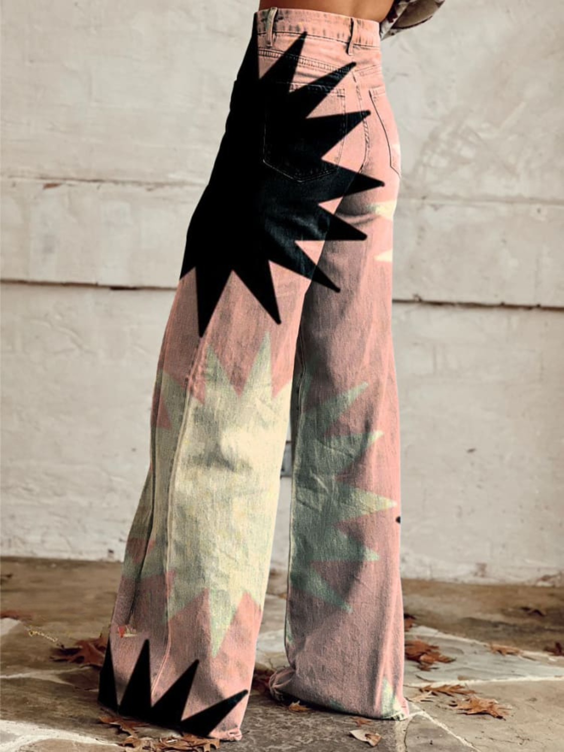 Linda | Starburst Print Wide-Leg Jeans