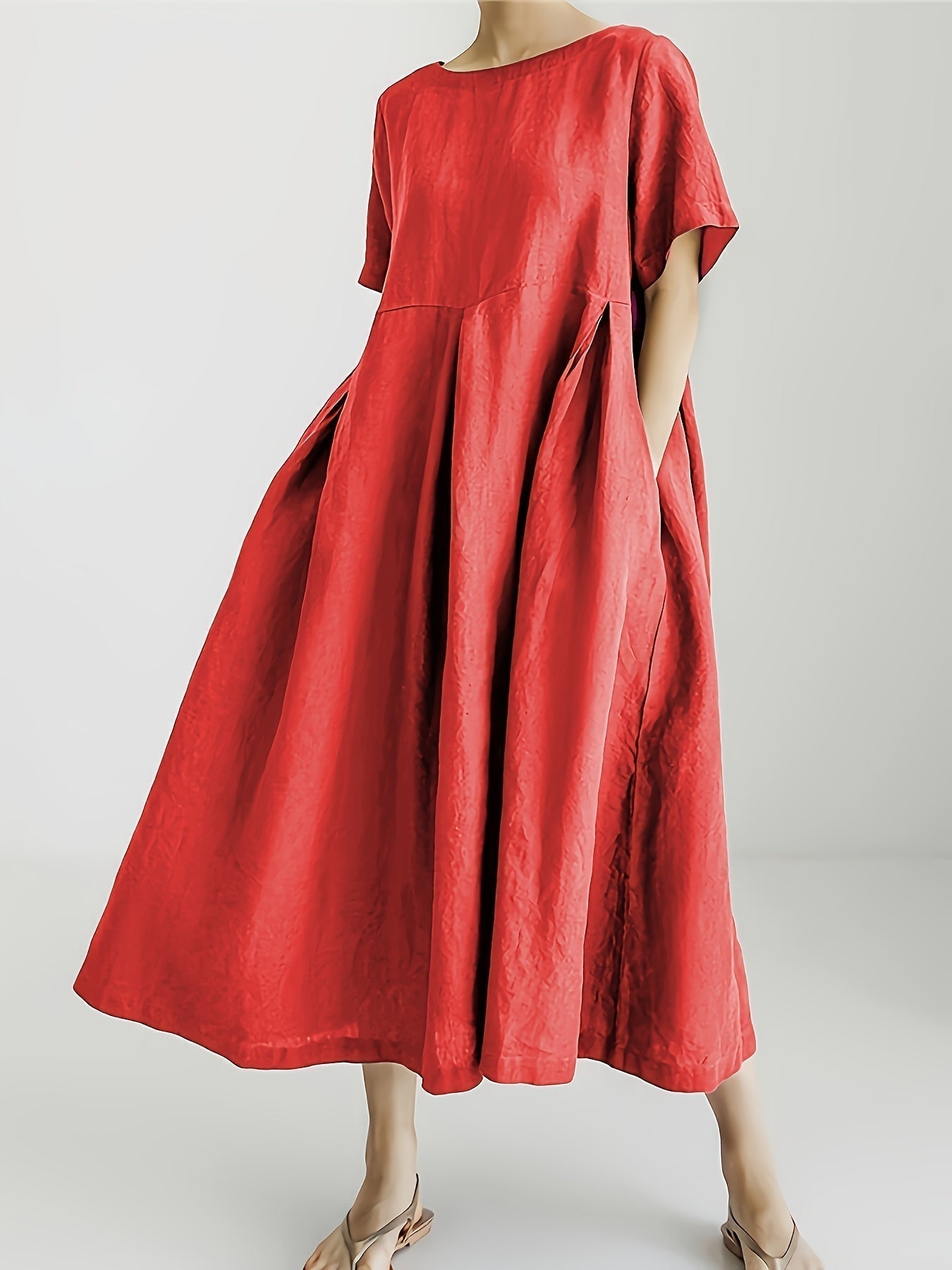 Alma | Casual Pleated Midi Dress