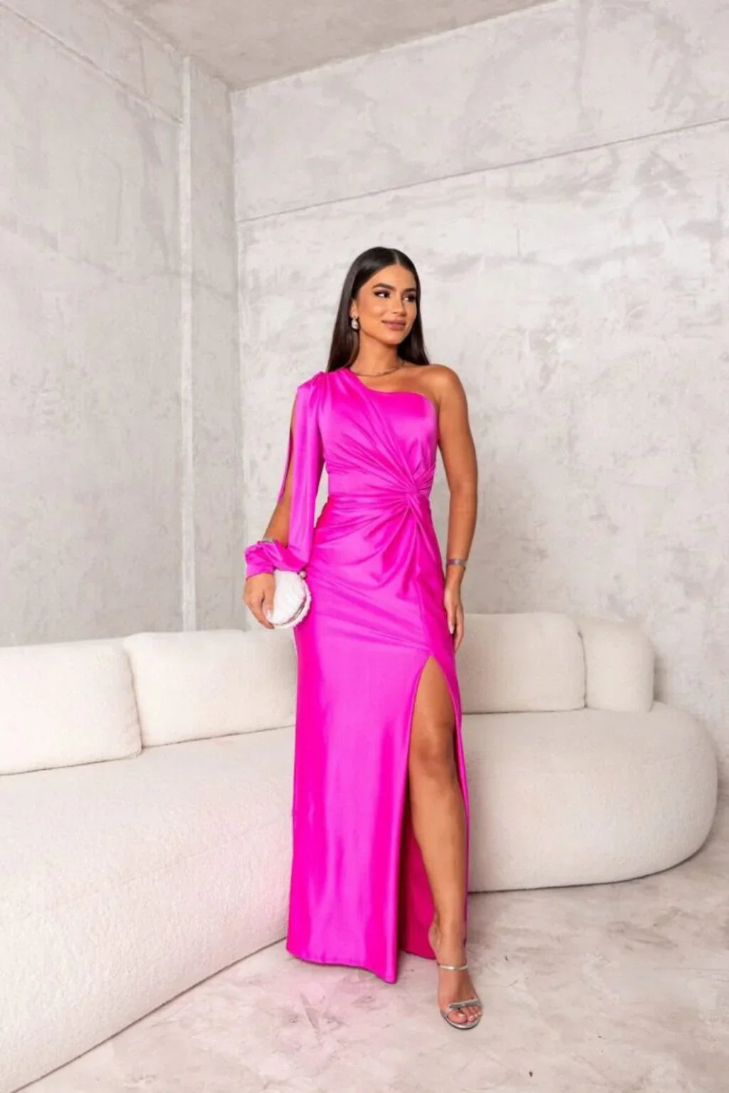 Alexa | One Shoulder Draped Maxi Dress