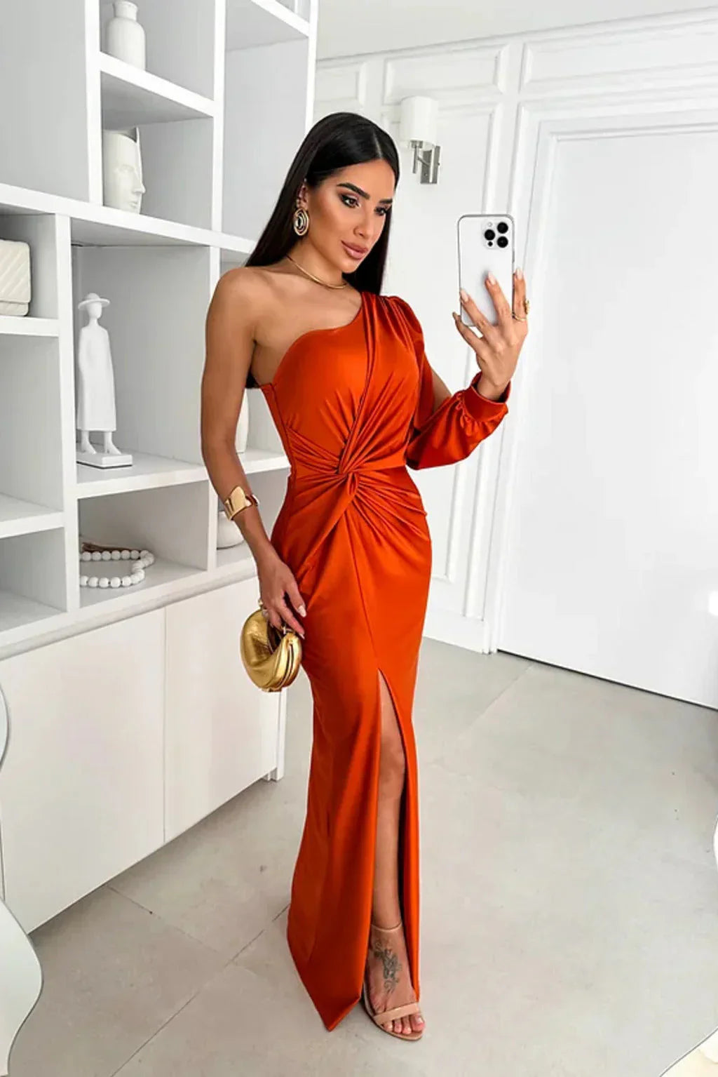 Alexa | One Shoulder Draped Maxi Dress