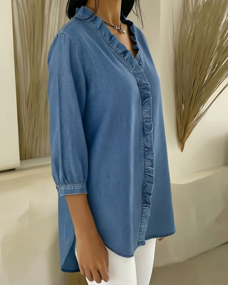 Elvaria™ | Elegant Blouse with Ruffle Details