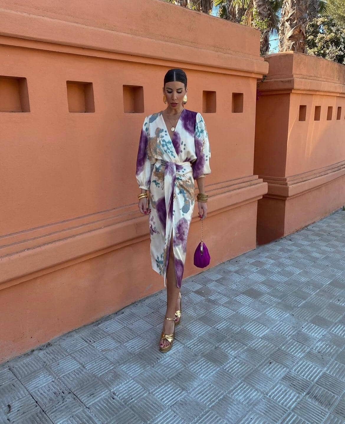 Hope | Printed Wrap Front Midi Dress