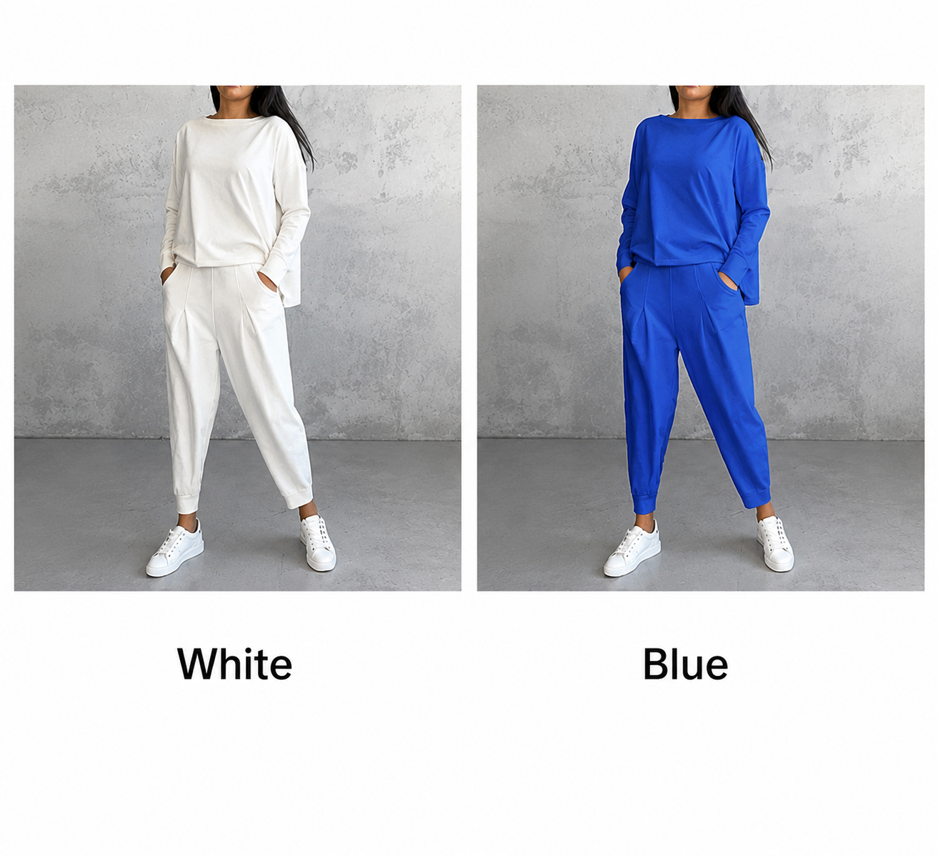 Mode, Leisure Long Sleeve Round Neck & Pants 2-Piece Set