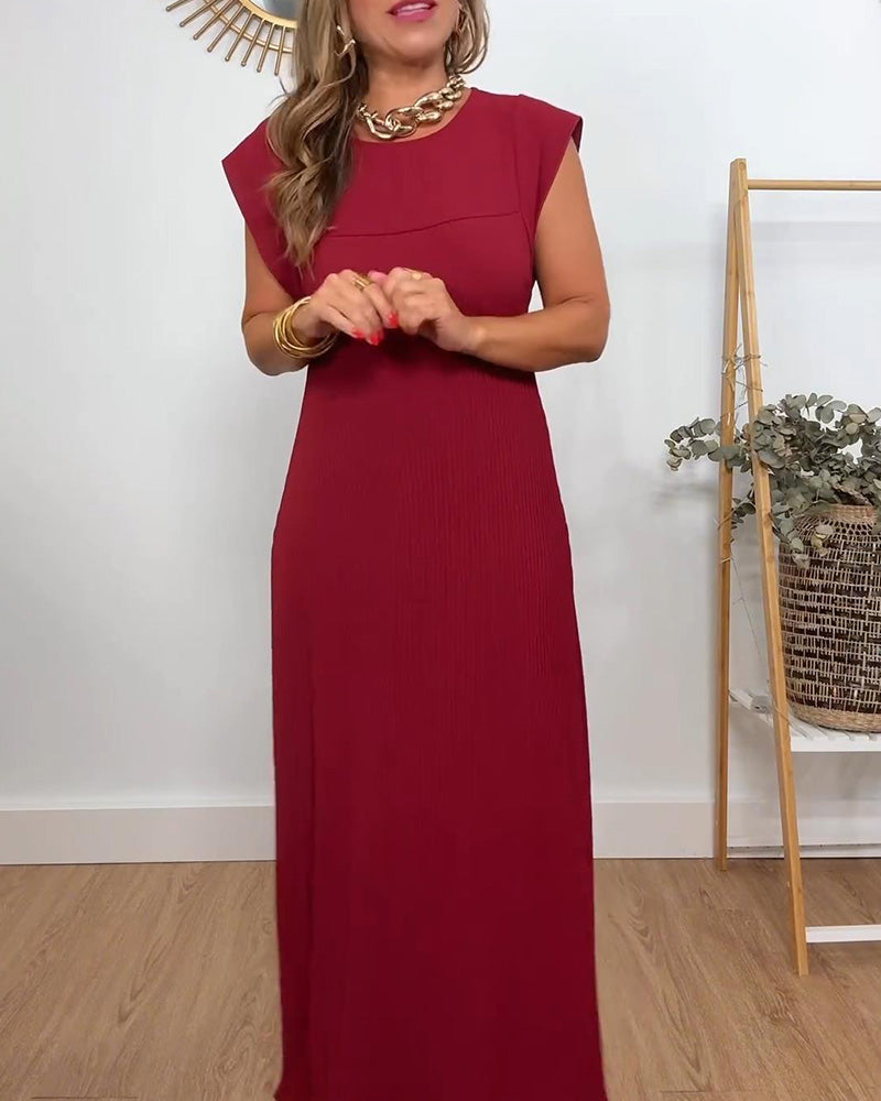 Kaitlyn | Elegant Soft Pleated Maxi Dress