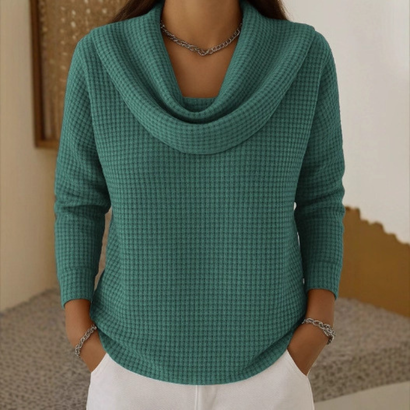 Danela | Elegant Sweater with Cascading Neckline