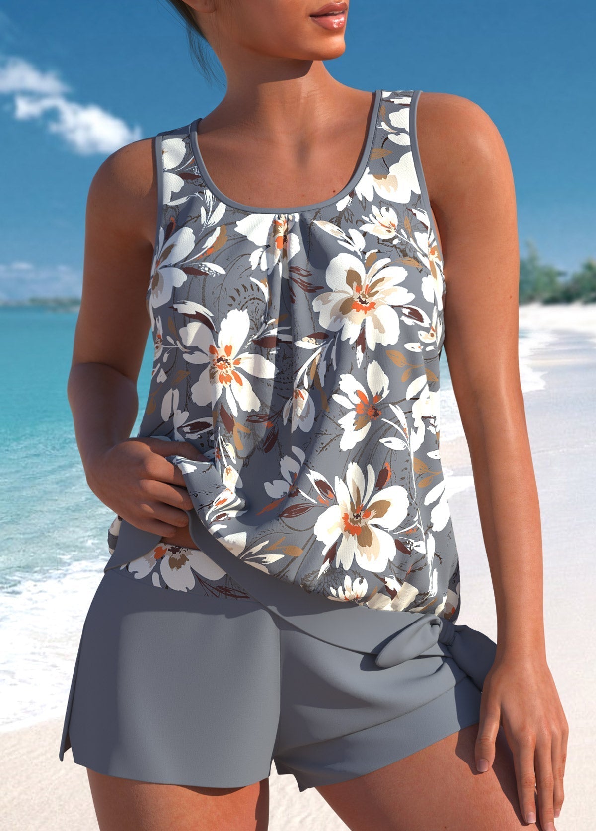 Lorna | Stylish Chain Pattern Swim Set