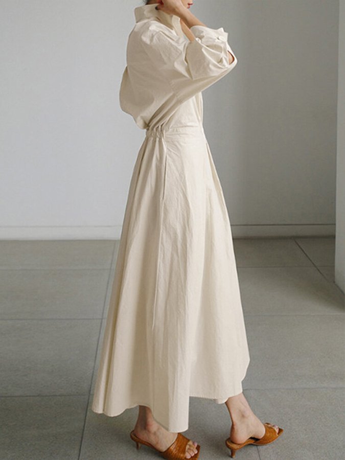 Bethany | Crisp Collar Flow Maxi Dress