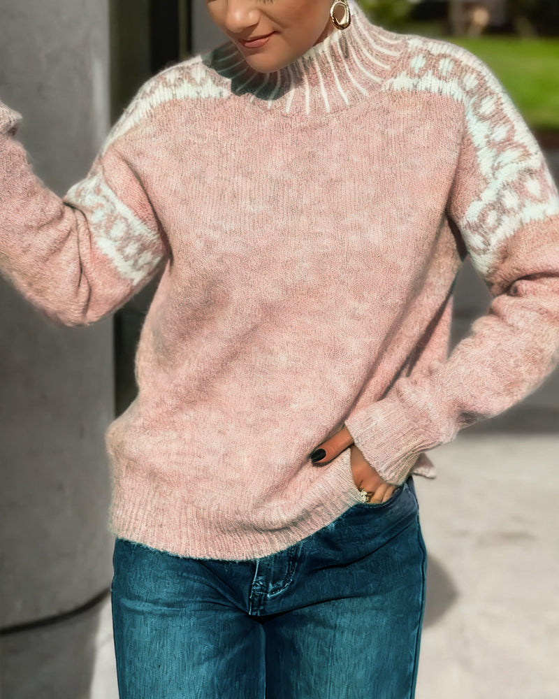 Contrast Printed Sweater