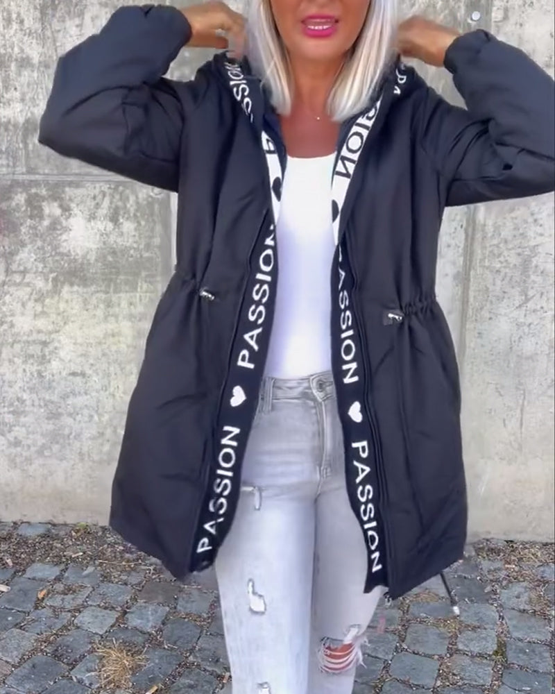 Black hoodie with "Passion🖤" print
